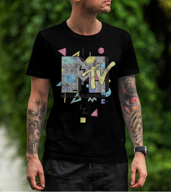 MTV Music Television 80s Retro Geometric Shapes T-Shirt