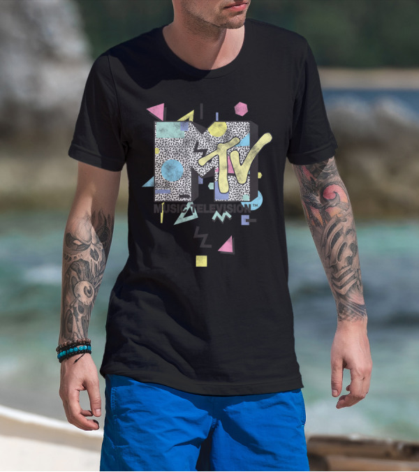 MTV Music Television 80s Retro Geometric Shapes T-Shirt