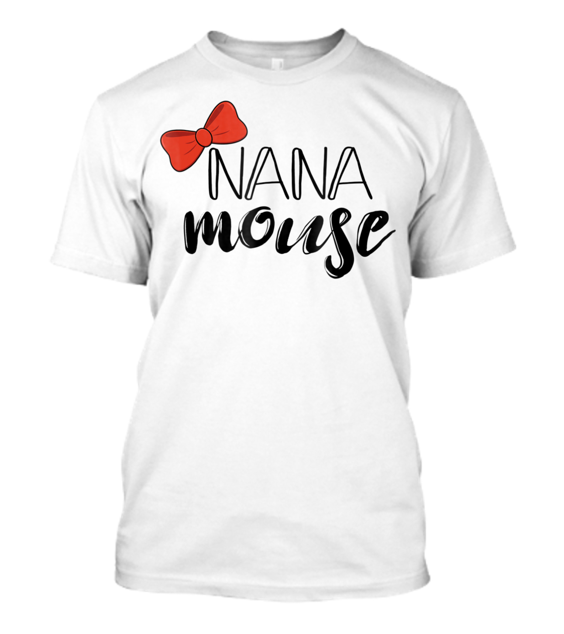 Nana Mouse Family Vacation Matching Red Bow T-Shirt