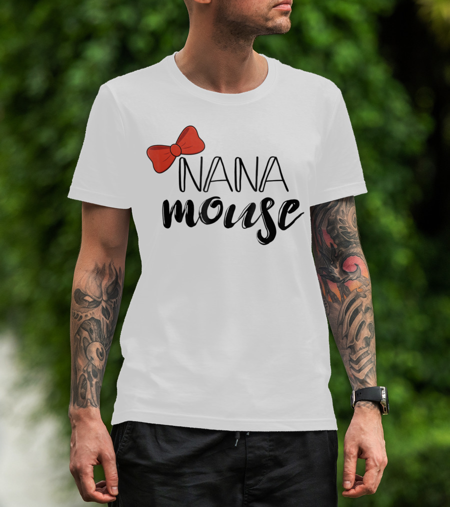 Nana Mouse Family Vacation Matching Red Bow T-Shirt