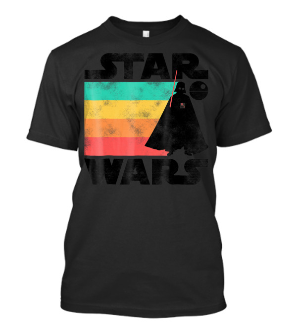 Star Wars Darth Vader Rainbow Stripes Death Star T-Shirt