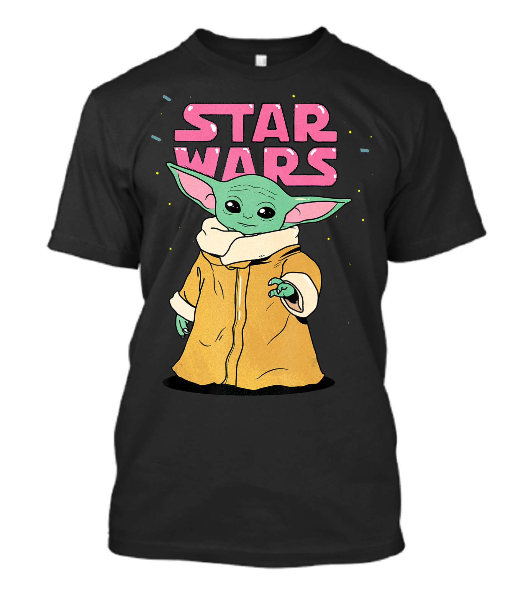 Star Wars The Mandalorian The Child Pink Bubble Letters Grogu Cute T-Shirt