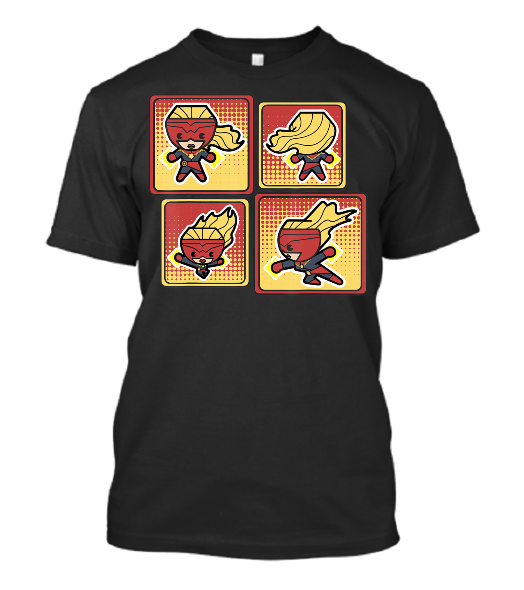 Captain Marvel Kawaii Action Pose Comic T-Shirt