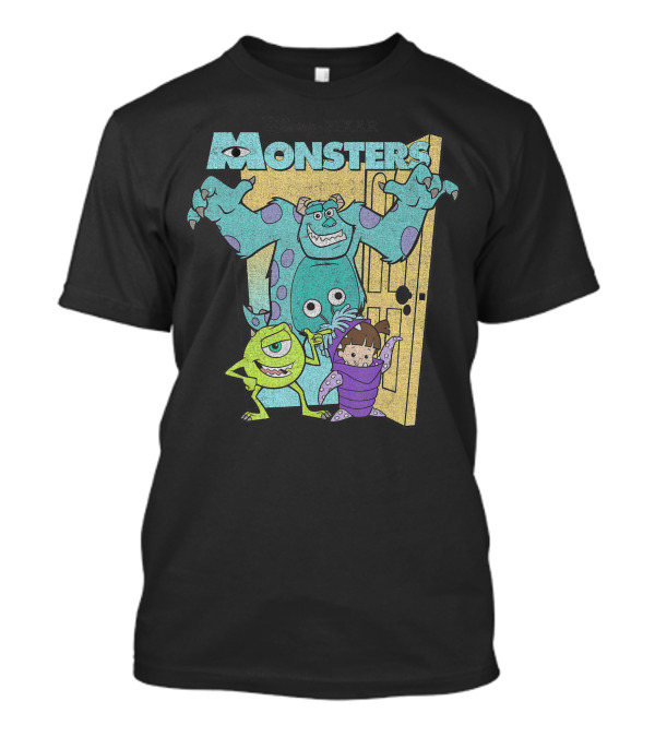 Disney Pixar Monsters Inc Mike Sully Boo Group Door Adventure T-Shirt