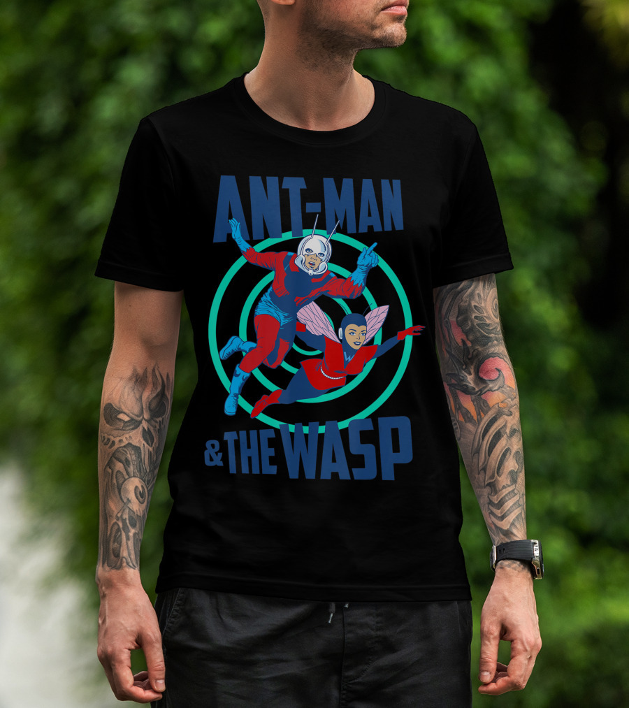 ANT-MAN And THE WASP Marvel Comic Style Retro Action Duo T-Shirt