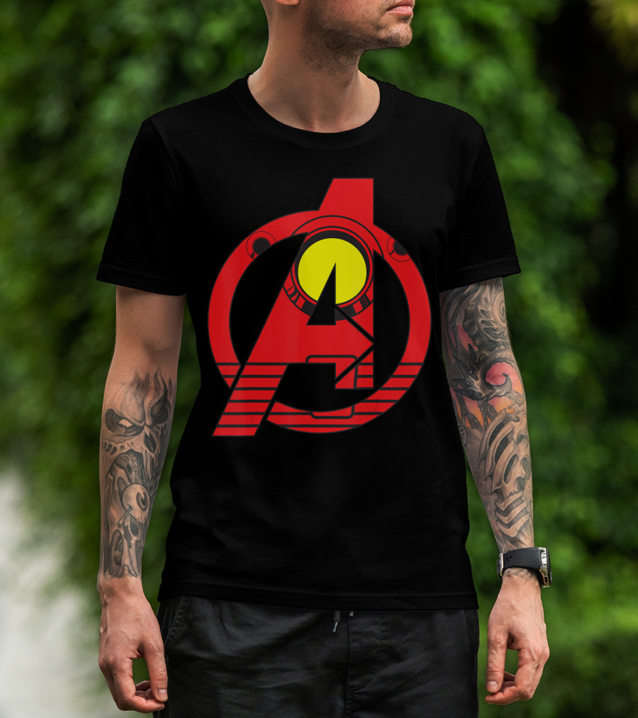 Red Marvel Avengers Iron Man Arc Reactor Emblem T-Shirt