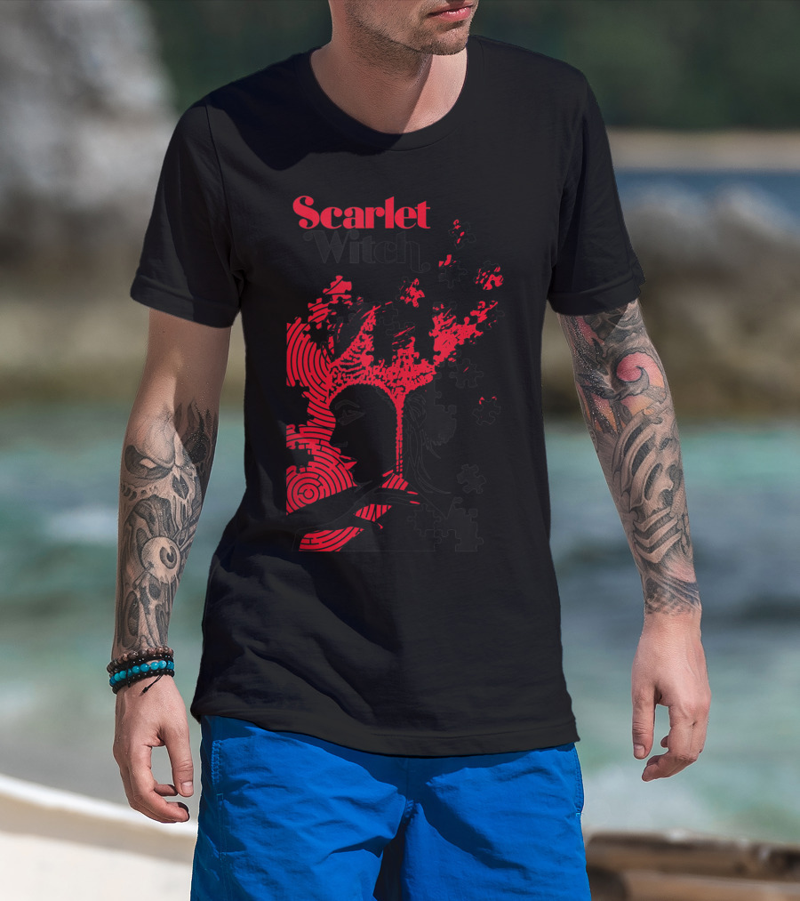 Scarlet Witch Wanda Maximoff Marvel Avengers Puzzle Elements T-Shirt