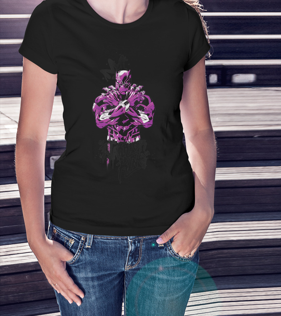 Marvel Black Panther Warrior King Graffiti Art Vibrant T-Shirt