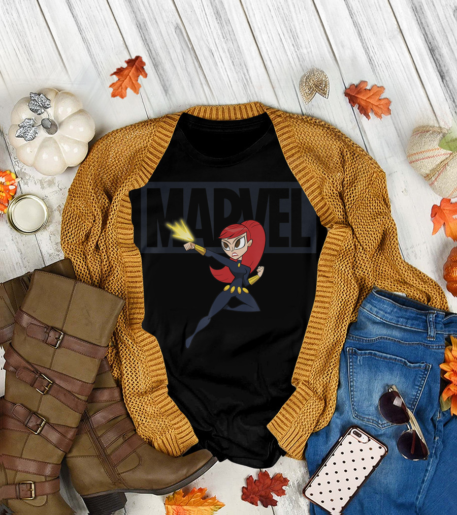 Marvel Chibi Black Widow Action Pose T-Shirt