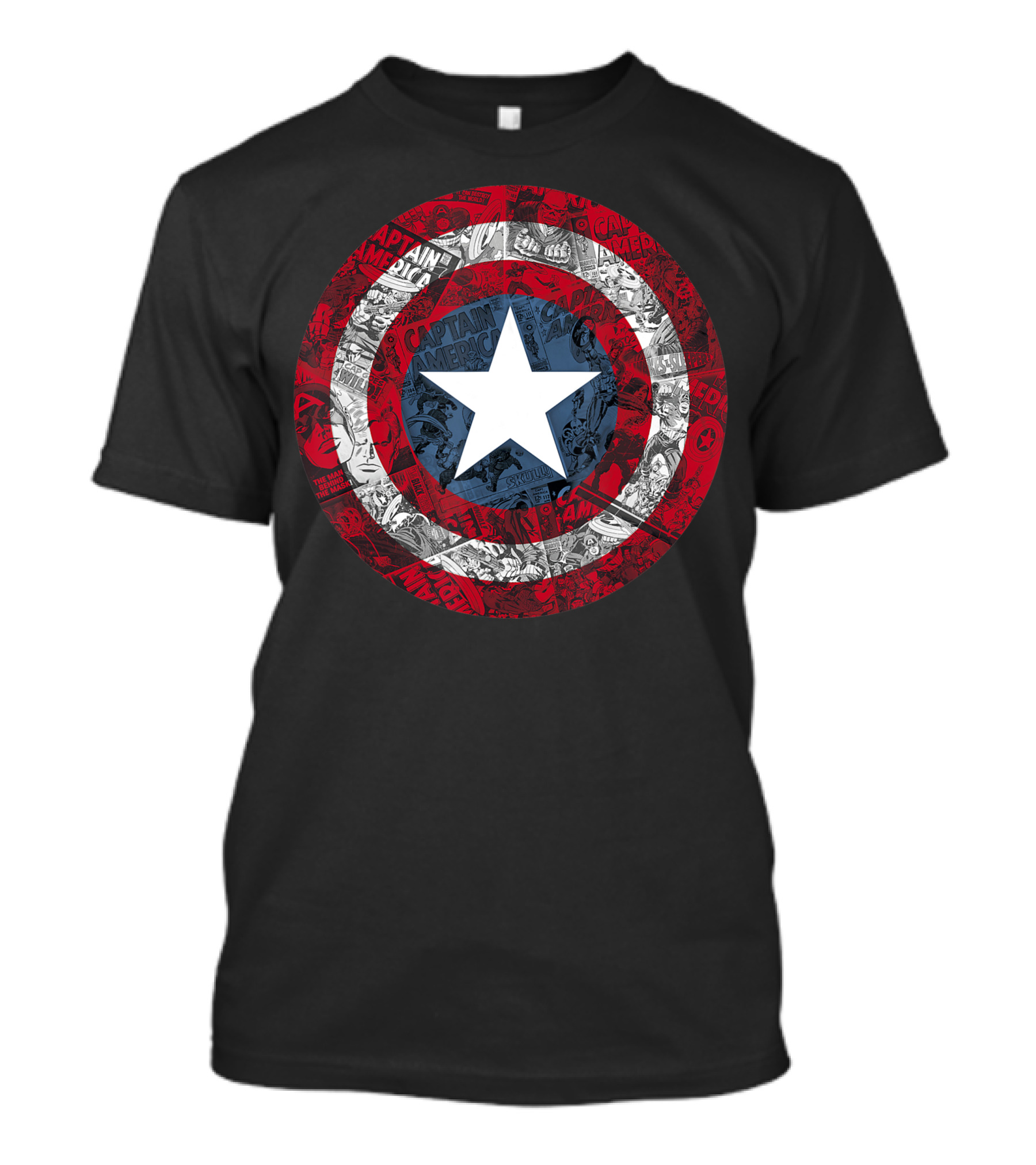 Captain America Marvel Avengers Shield Comic Star Iconic Circle T-Shirt