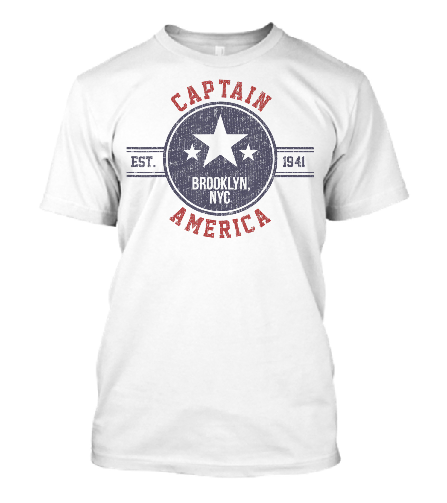 Captain America Brooklyn NYC Vintage Est 1941 Star Badge T-Shirt