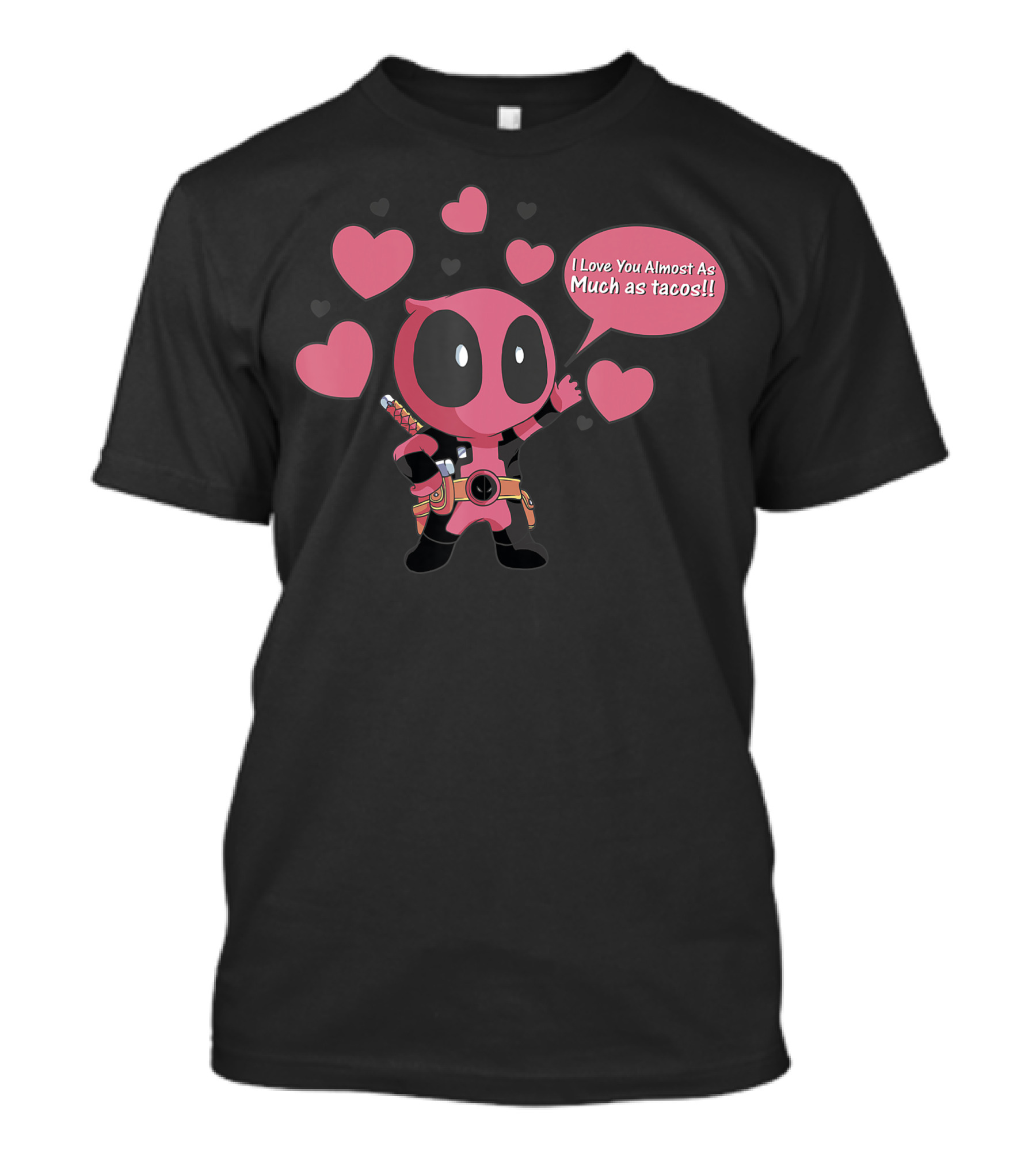 Marvel Deadpool Chibi I Love You Almost As Much As Tacos Valentines T-Shirt