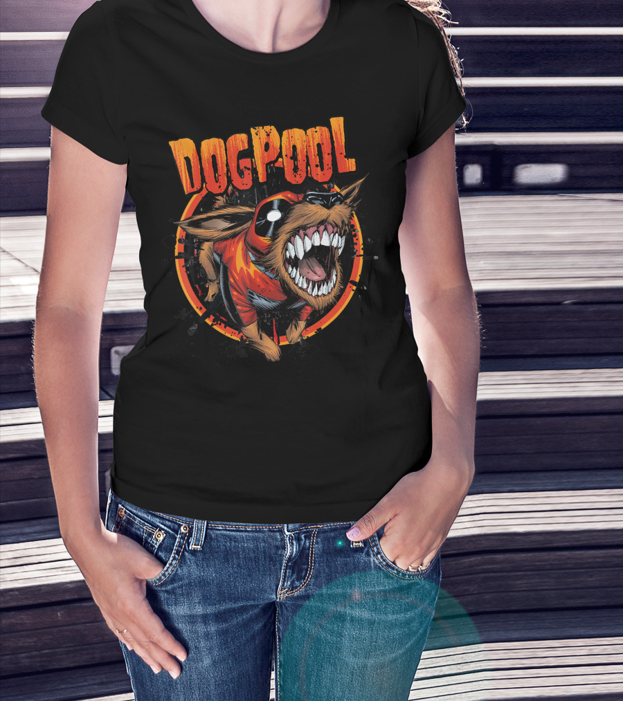 Marvel Deadpool Dogpool He Bites T-Shirt