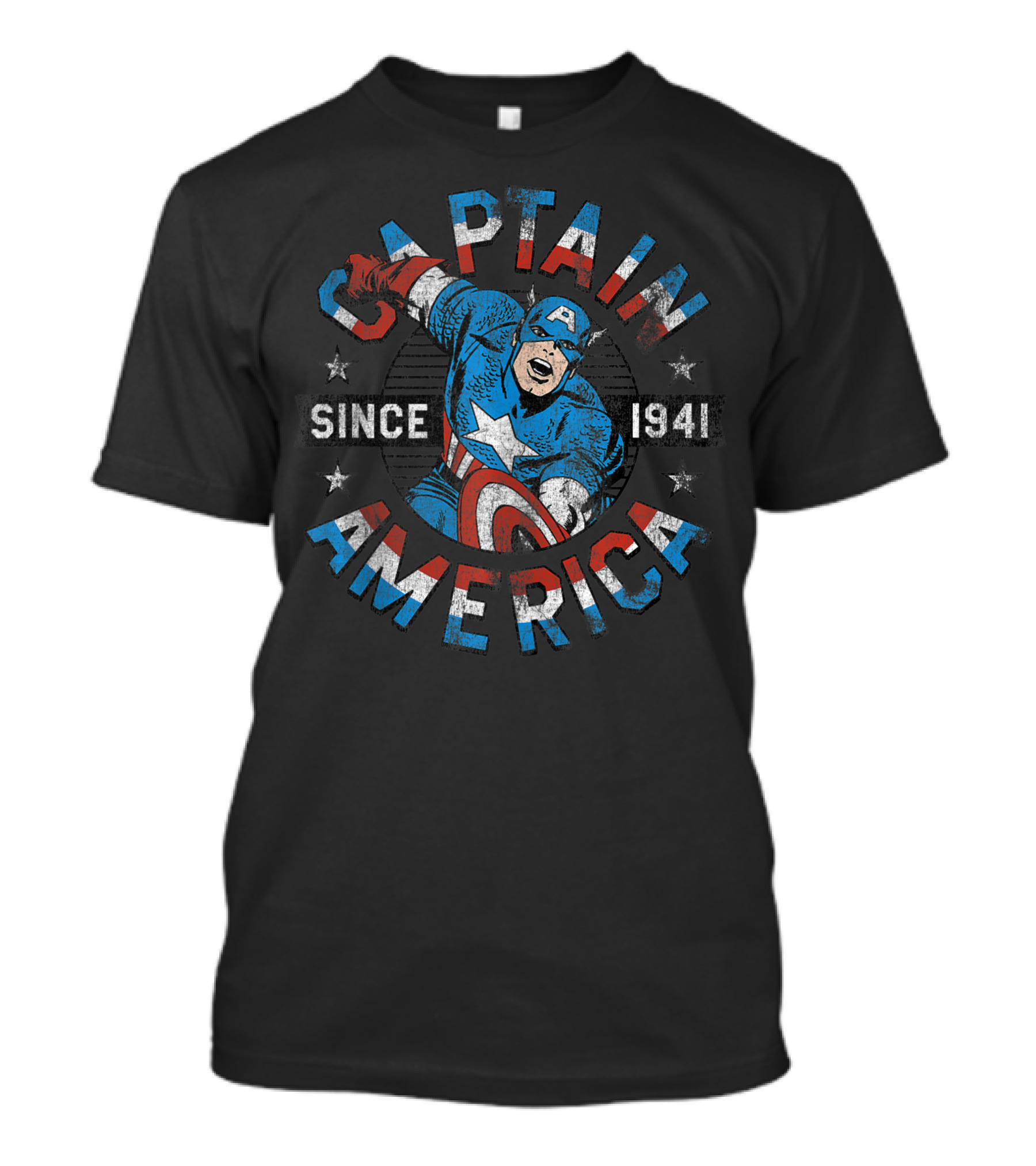 Marvel Captain America Since 1941 Vintage Faded Circle T-Shirt