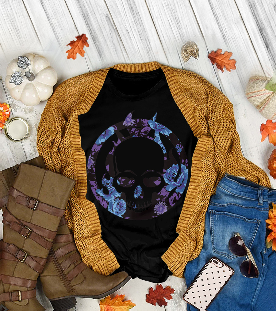 Marvel Ghost Rider Floral Flame Skull T-Shirt