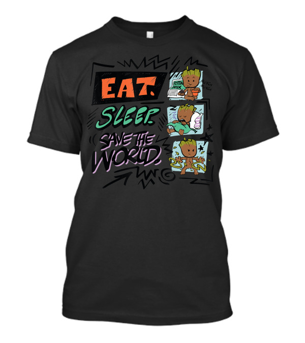 Eat Sleep Save The World Marvel Groot Potion Mix T-Shirt