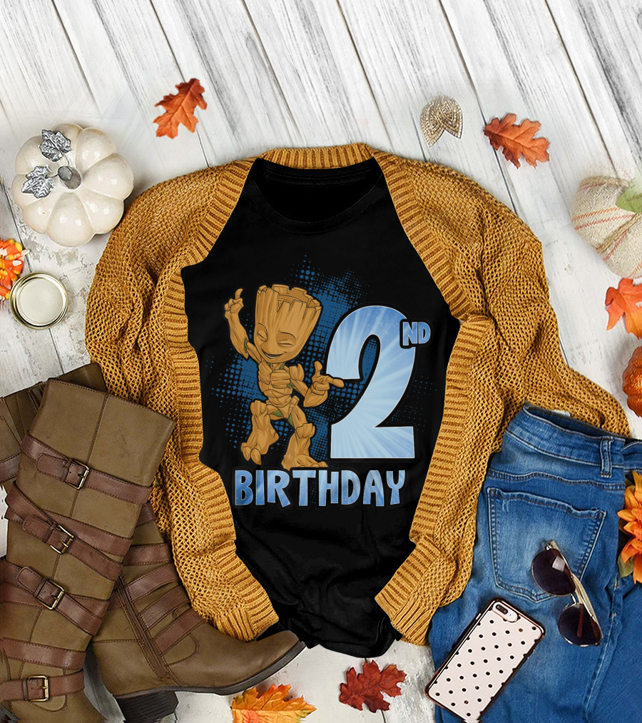 Marvel Guardians Of The Galaxy Baby Groot 2nd Birthday T-Shirt