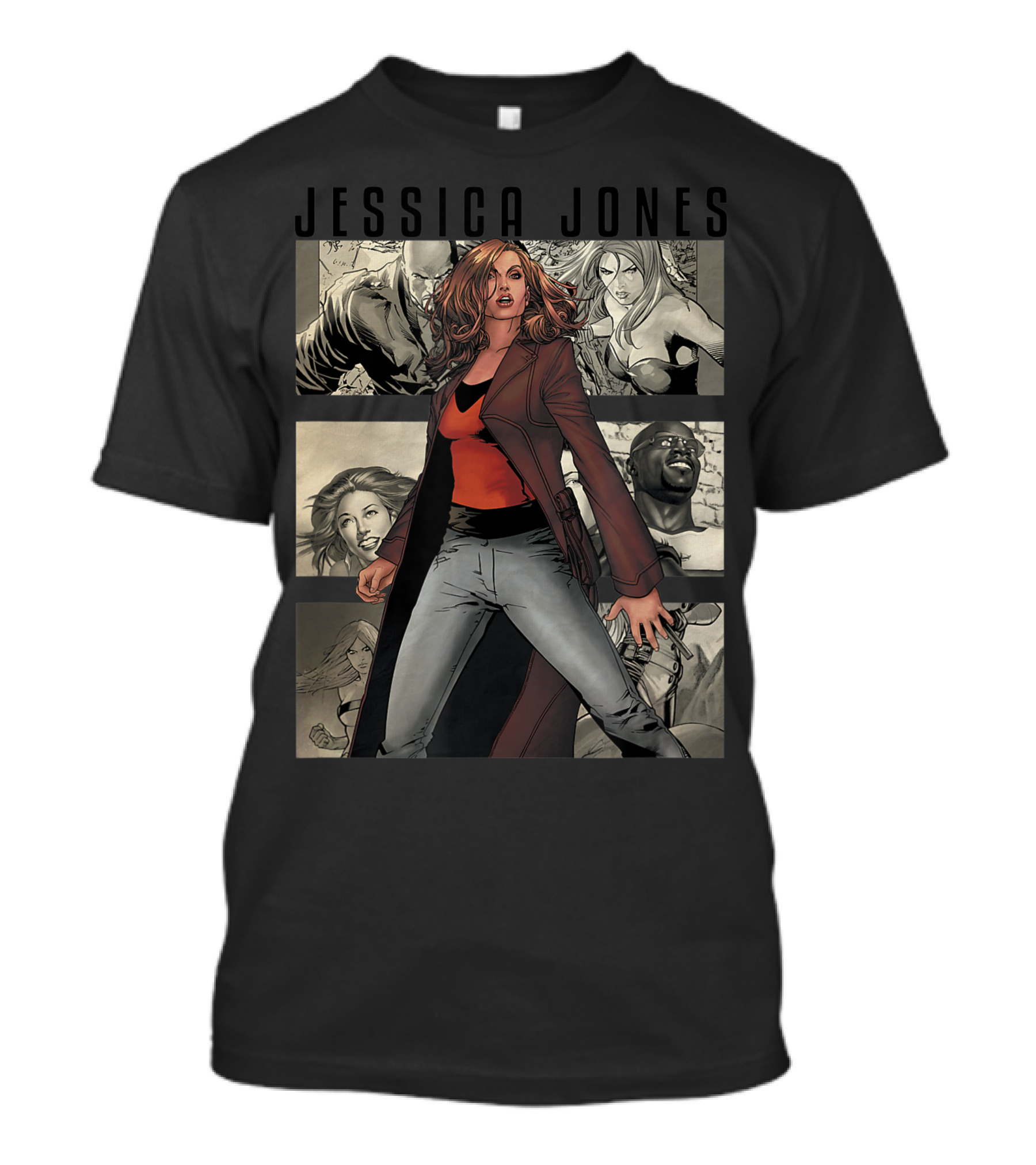 Jessica Jones Marvel Hero Stand Tall Among The Panels T-Shirt
