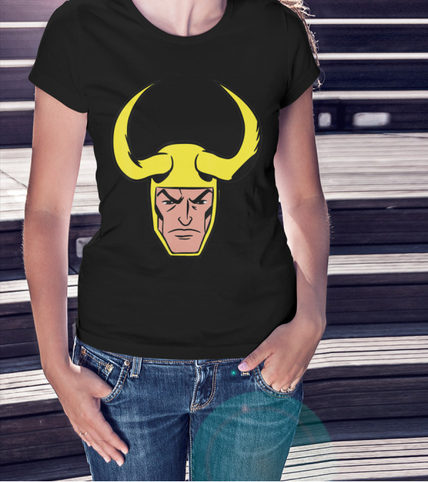 Marvel Loki Classic Horned Helmet Big Face T-Shirt