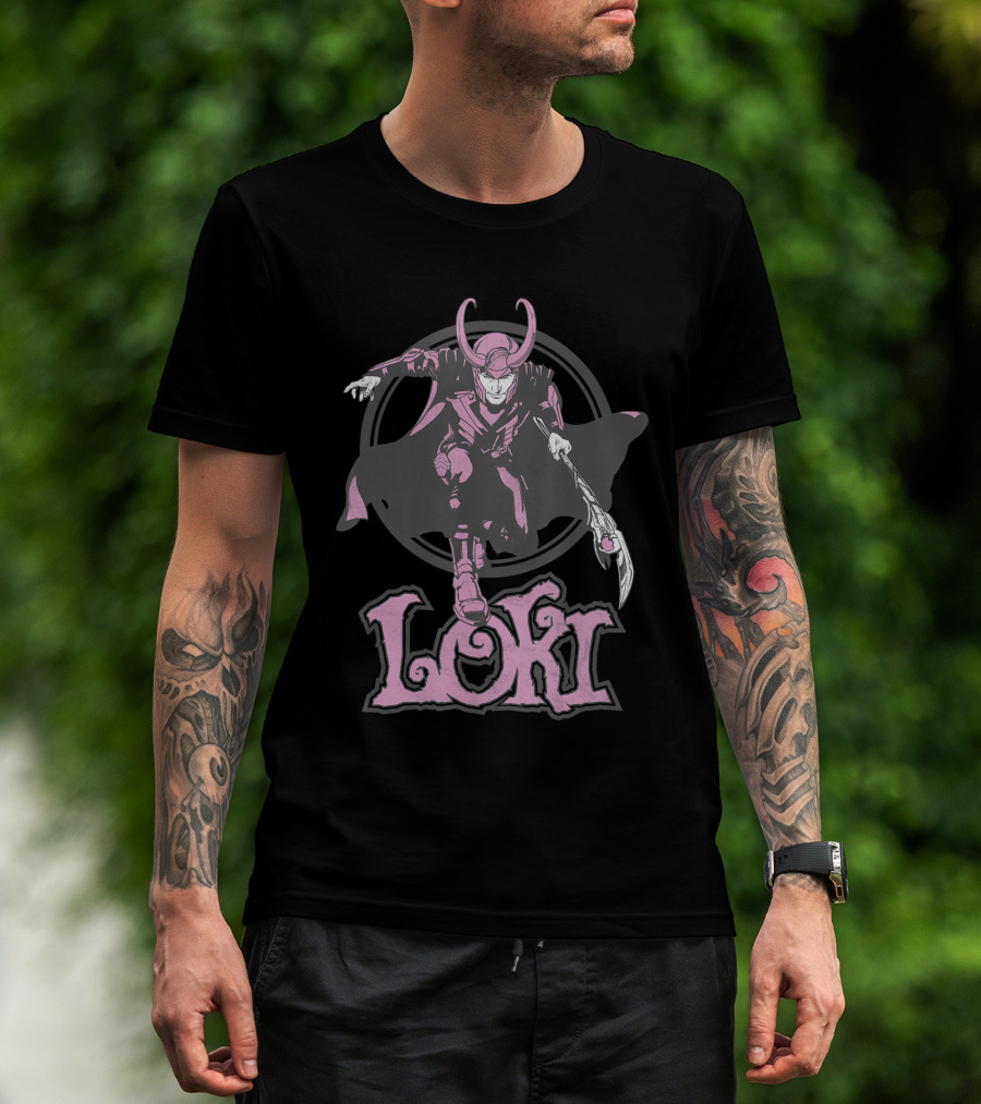 Marvel Loki Pink Hue Dynamic Action T-Shirt