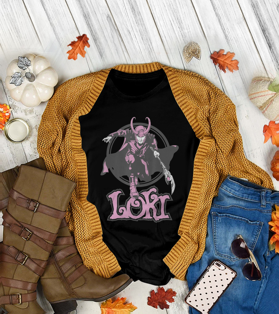 Marvel Loki Pink Hue Dynamic Action T-Shirt
