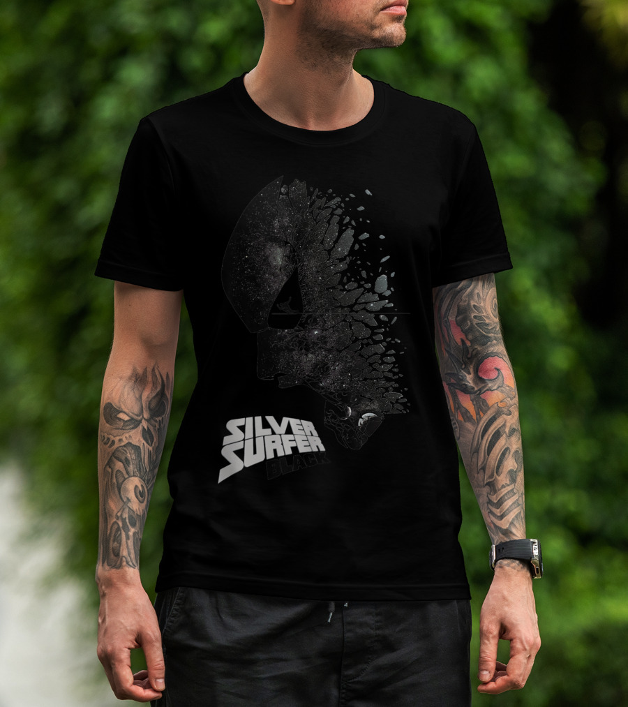Marvel Silver Surfer Black Cosmic Silhouette Norrin Radd T-Shirt