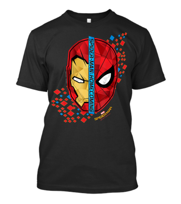Spider Man Homecoming Marvel Iron Man Split Face T-Shirt