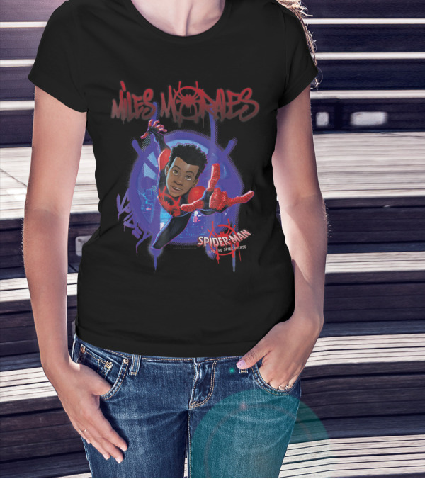 Miles Morales Spider-Man Into The Spider-Verse Graffiti Splat T-Shirt