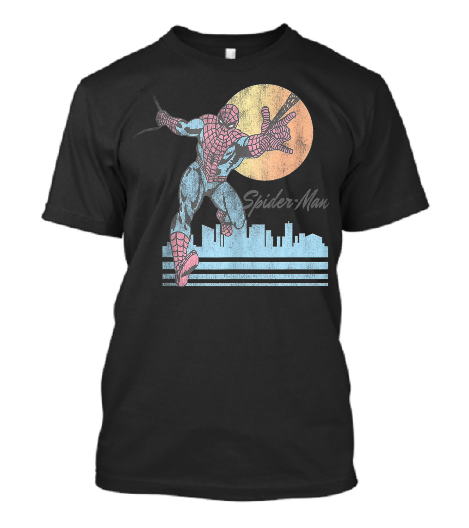 Marvel Spider Man Sunset City Swing Iconic T-Shirt