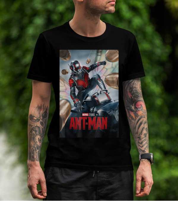 Marvel Studios Ant Man Movie Action Scene With Bullets And Wings T-Shirt