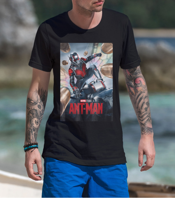 Marvel Studios Ant Man Movie Action Scene With Bullets And Wings T-Shirt