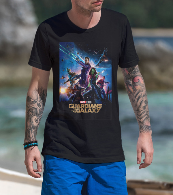 Marvel Studios Guardians Of The Galaxy Movie Poster Artwork Sci-Fi Heroes T-Shirt