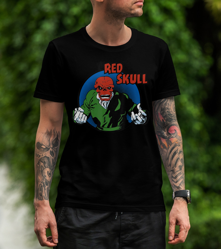 Marvel The Red Skull Classic Badge Vintage Comic T-Shirt