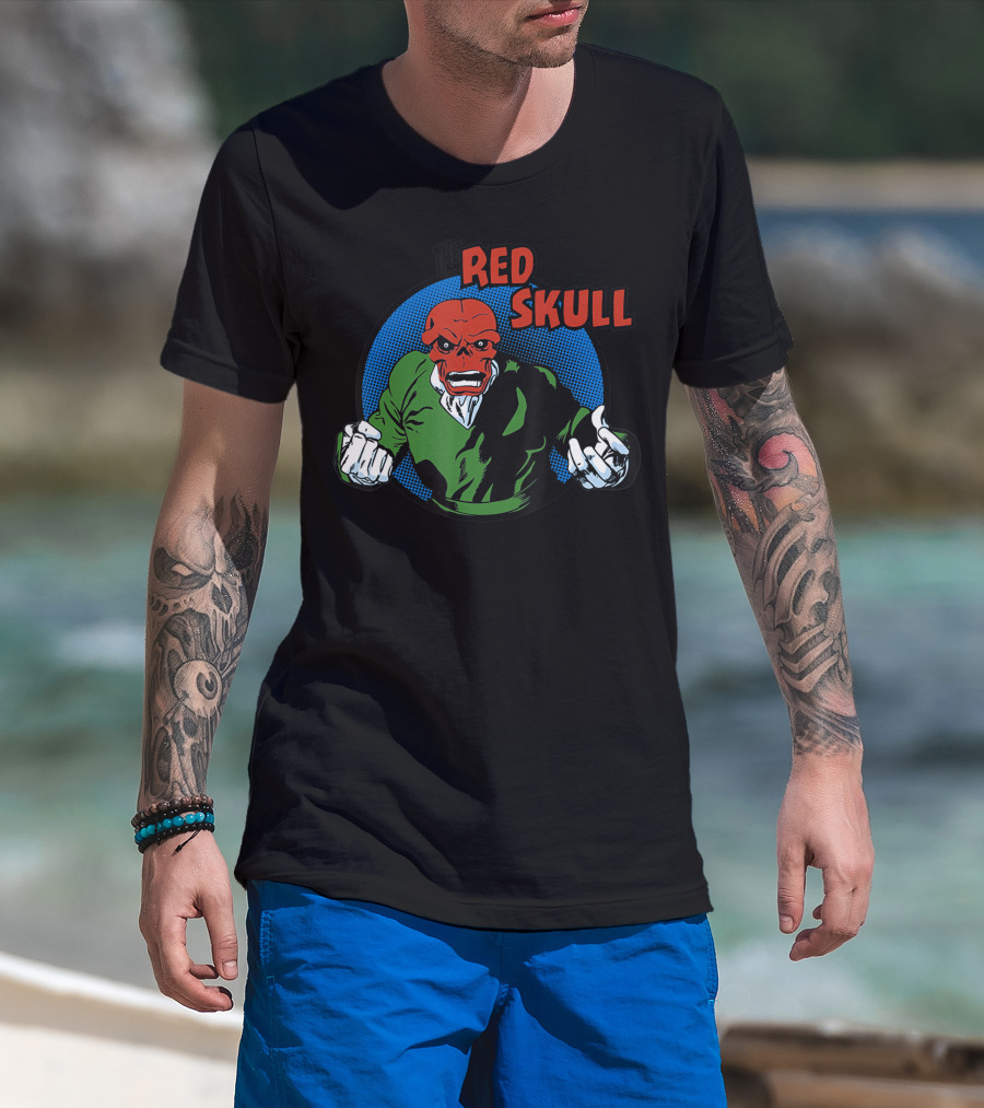 Marvel The Red Skull Classic Badge Vintage Comic T-Shirt