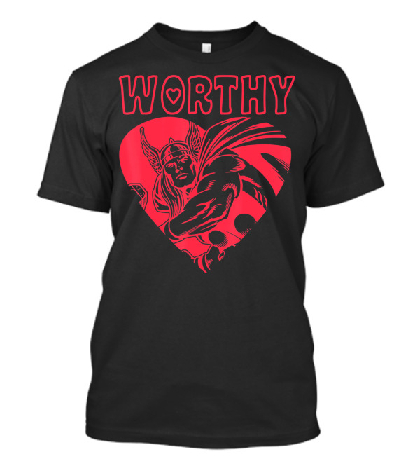 Marvel Avengers Thor Worthy Valentine's Day Heart T-Shirt