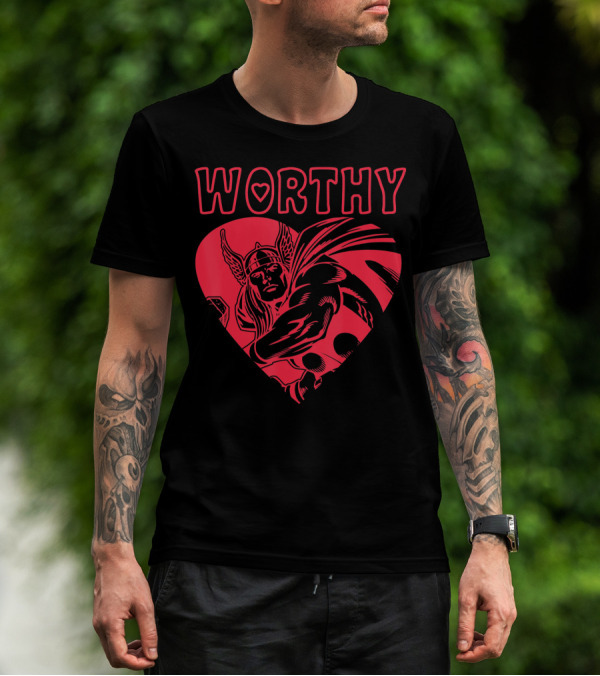 Marvel Avengers Thor Worthy Valentine's Day Heart T-Shirt