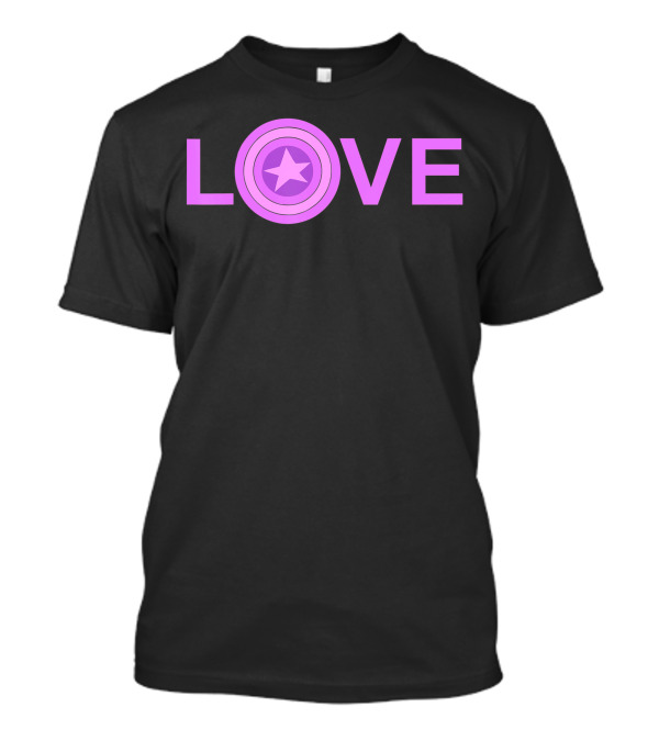 Marvel Valentines Day Captain America Pink Love Shield T-Shirt