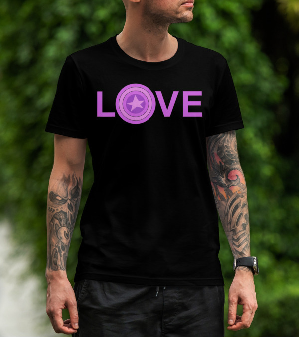 Marvel Valentines Day Captain America Pink Love Shield T-Shirt