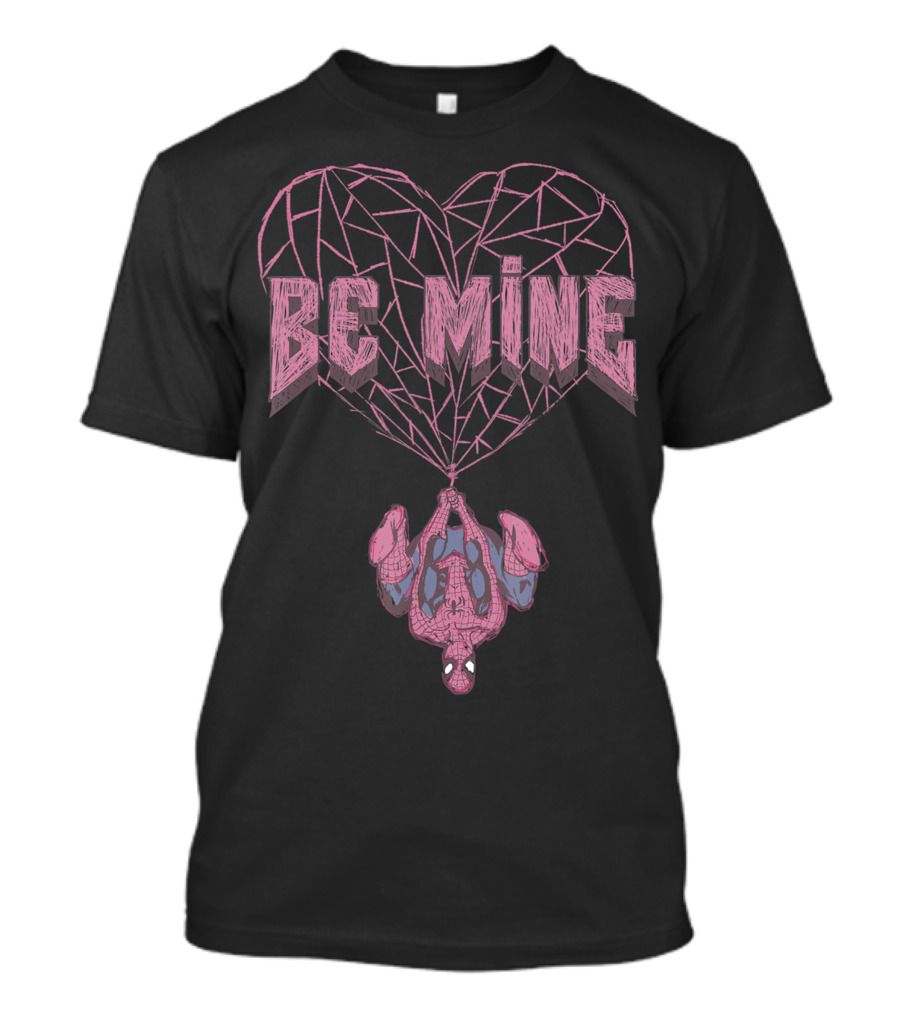 Marvel Valentine's Day Spider-Man Be Mine Heart Web T-Shirt
