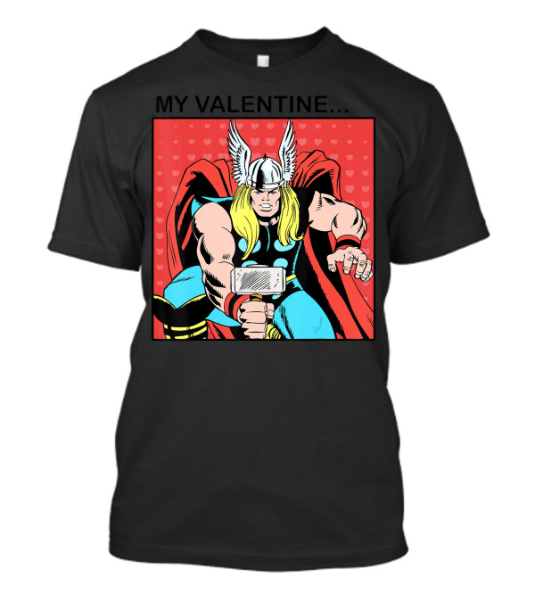 Marvel Thor My Valentine Vintage Love Card Valentine's Day T-Shirt