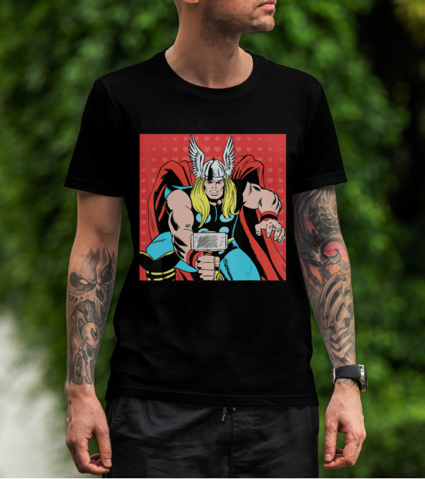 Marvel Thor My Valentine Vintage Love Card Valentine's Day T-Shirt
