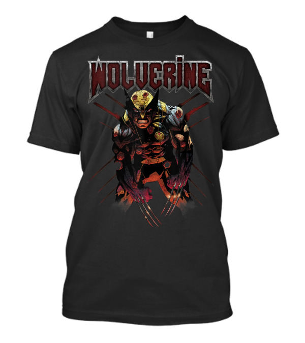 Marvel Wolverine Dark Intense Wounded Battle Claw Marks T-Shirt