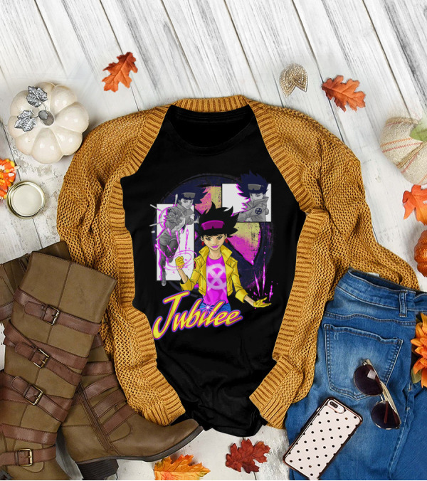 Jubilee Marvel X Men Collage Panel Vibrant T-Shirt