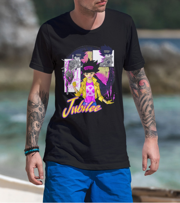 Jubilee Marvel X Men Collage Panel Vibrant T-Shirt