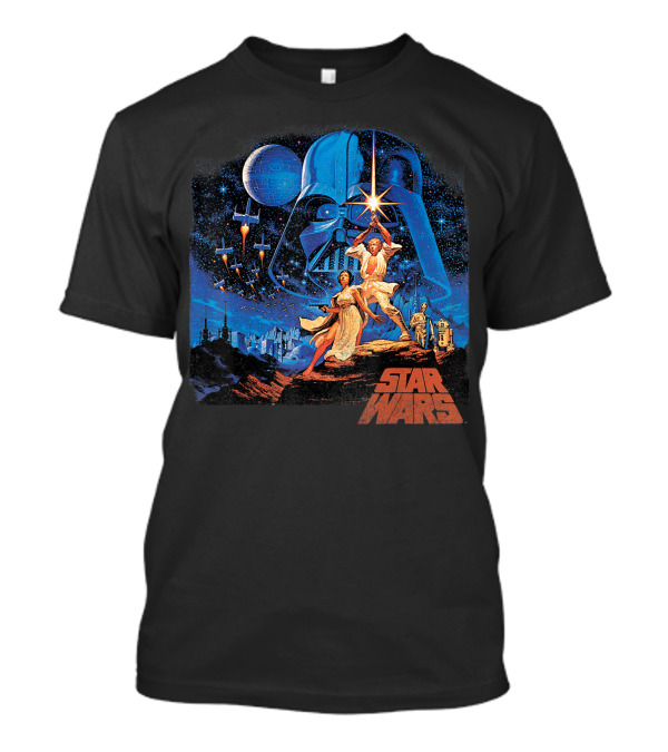 Star Wars A New Hope Classic Vintage Darth Vader Luke Leia X-Wing Death Star T-Shirt