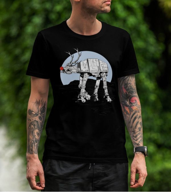 Star Wars AT-AT Walker With Rudolph Reindeer Christmas T-Shirt