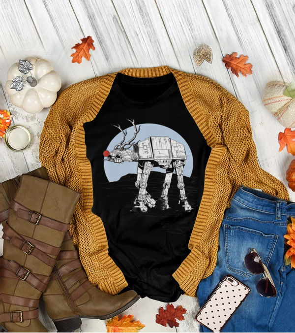 Star Wars AT-AT Walker With Rudolph Reindeer Christmas T-Shirt