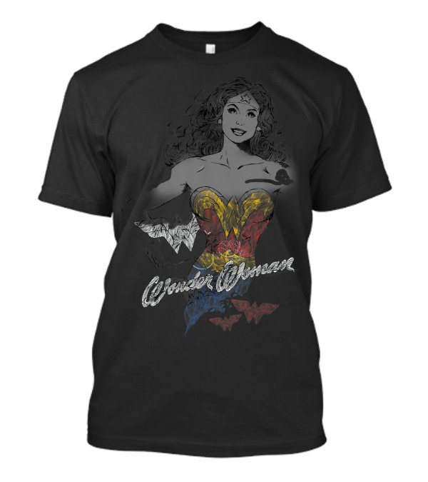 Wonder Woman Wonder Squiggles Sketch Art Vintage T-Shirt