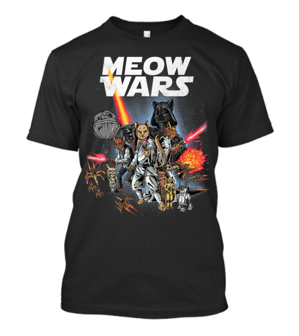Meow Wars Cat Star Parody Galactic Battle Cats T-Shirt