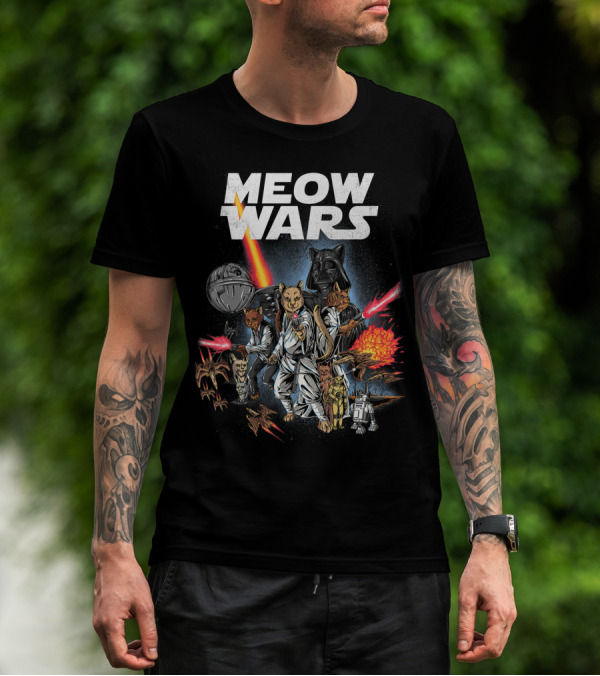 Meow Wars Cat Star Parody Galactic Battle Cats T-Shirt